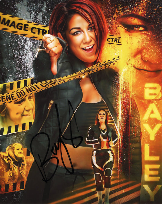 Bayley funhouse metallic 8x10 - WWE photo signed auto autographed