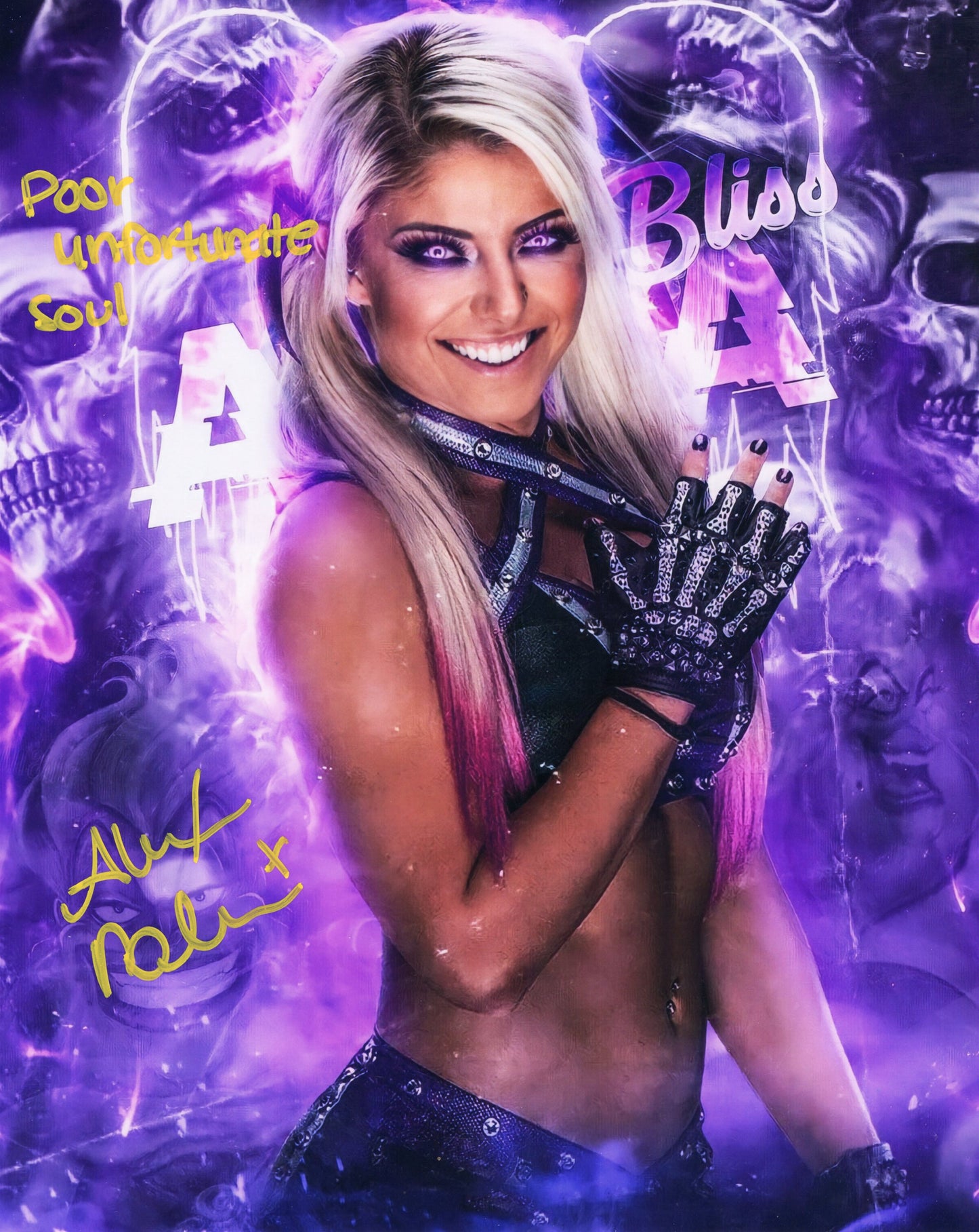 Alexa Bliss inscribed Funhouse metallic 8x10 - WWE photo signed auto autographed SEXY