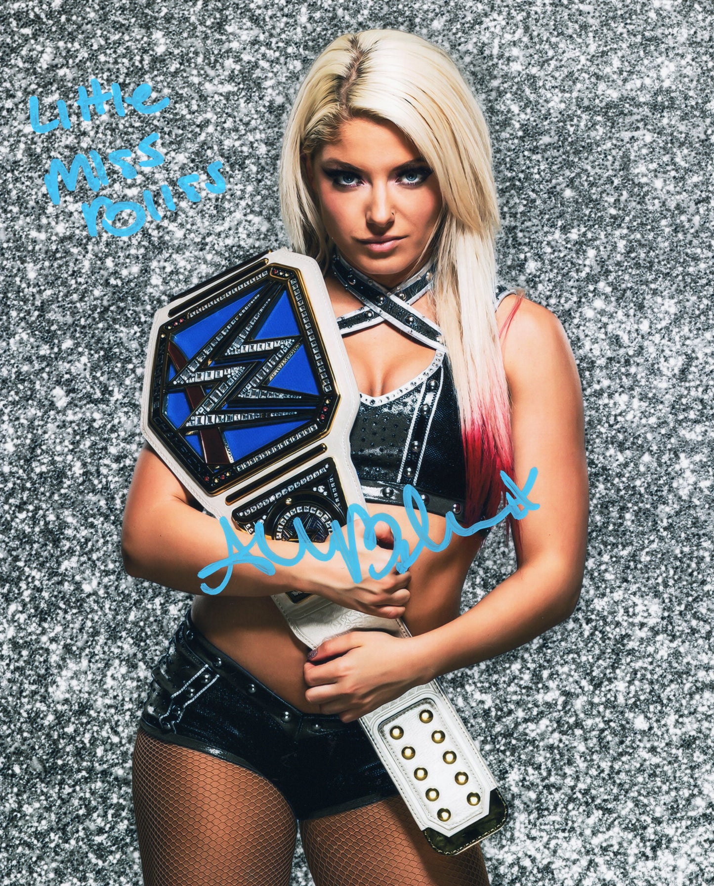 Alexa Bliss inscribed Funhouse metallic 8x10 - WWE photo signed auto autographed SEXY