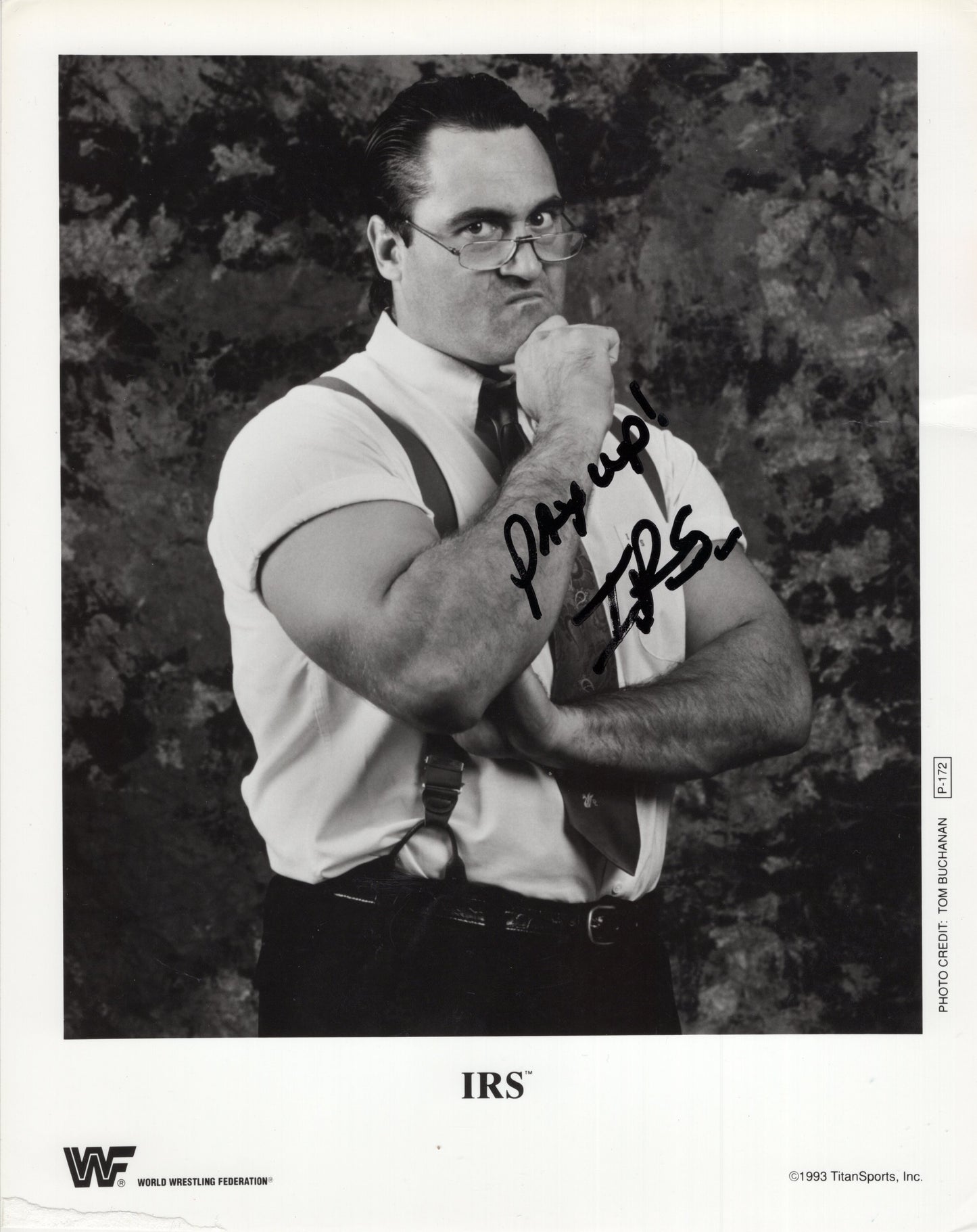 I.R.S. inscribed 8x10 photo signed auto autographed creasing