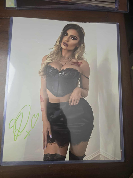 Mariah May Blake Monroe (metallic 11x14) photo signed auto autographed AEW WWE