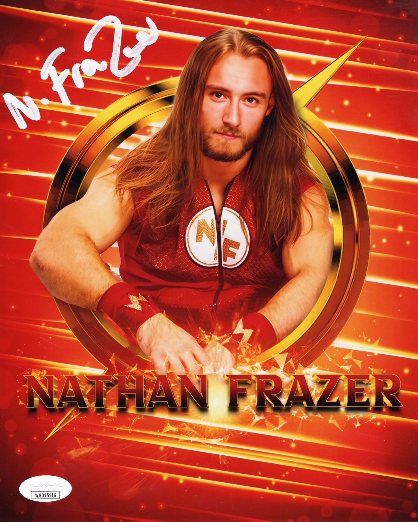 Nathan Frazer funhouse (metallic 8x10) WWE NXT photo signed auto autographed