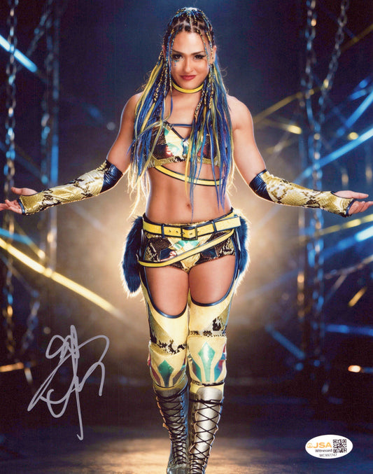 Giulia (metallic 8x10 photo) JSA COA FUNHOUSE METALLIC WWE autographed