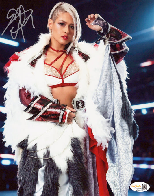 Giulia (metallic 8x10 photo) JSA COA FUNHOUSE METALLIC WWE autographed