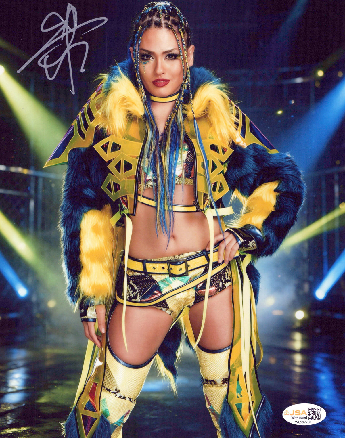 Giulia (metallic 8x10 photo) JSA COA FUNHOUSE METALLIC WWE autographed