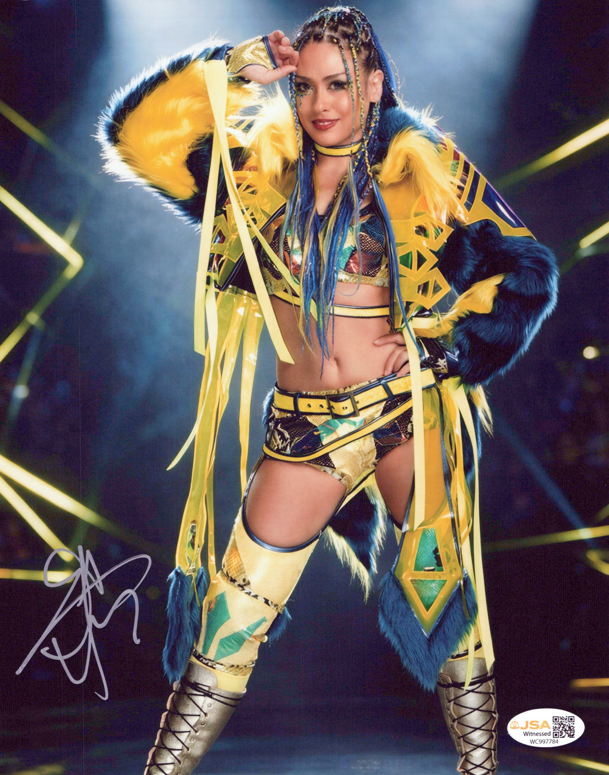 Giulia (metallic 8x10 photo) JSA COA FUNHOUSE METALLIC WWE autographed