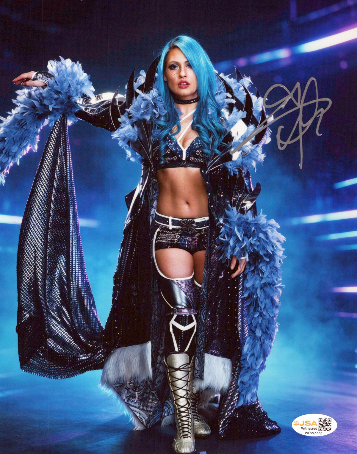 Giulia (metallic 8x10 photo) JSA COA FUNHOUSE METALLIC WWE autographed