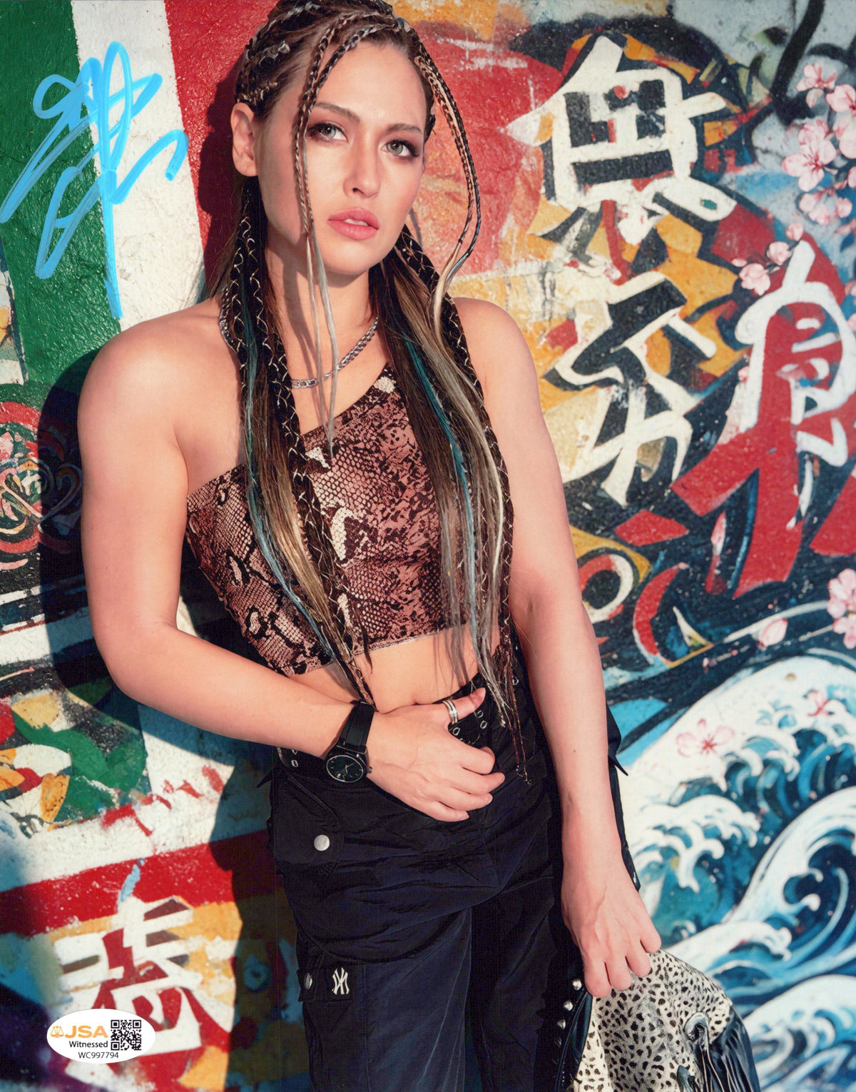 Giulia (metallic 8x10 photo) JSA COA FUNHOUSE METALLIC WWE autographed