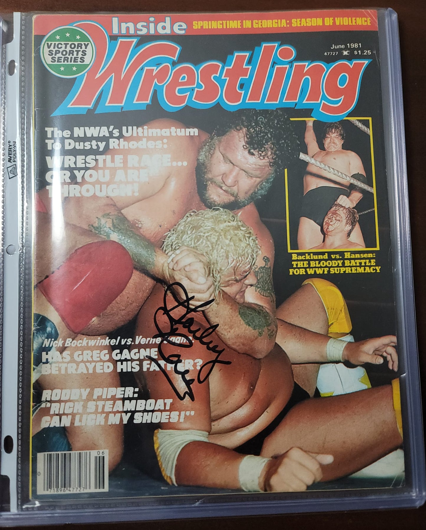 Harley Race signed (full magazine) signed auto autographed WCW NWA