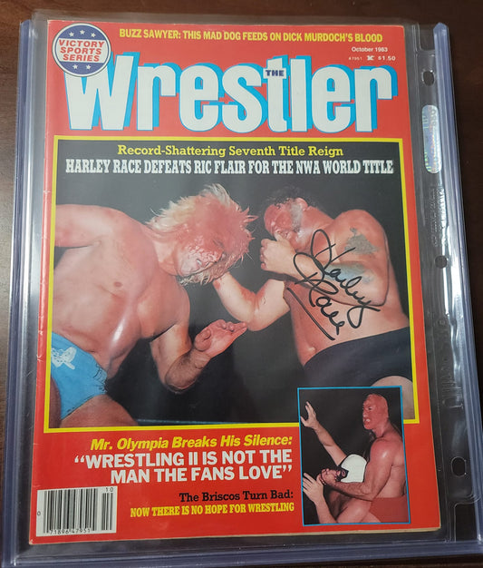 Harley Race signed (full magazine) signed auto autographed WCW NWA