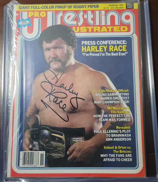 Harley Race signed (full magazine) signed auto autographed WCW NWA