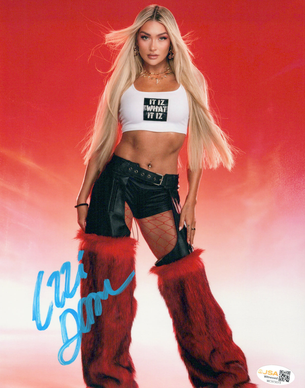 Izzi Dame (metallic 8x10) JSA COA FUNHOUSE photo signed auto autographed  NXT WWE