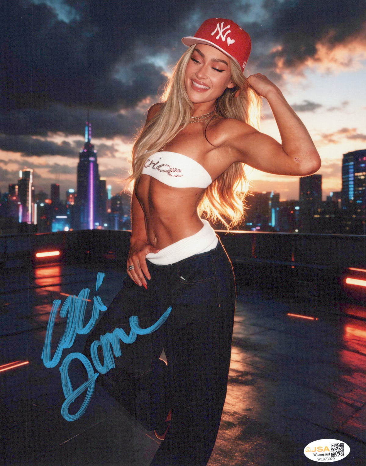 Izzi Dame (metallic 8x10) JSA COA FUNHOUSE photo signed auto autographed  NXT WWE