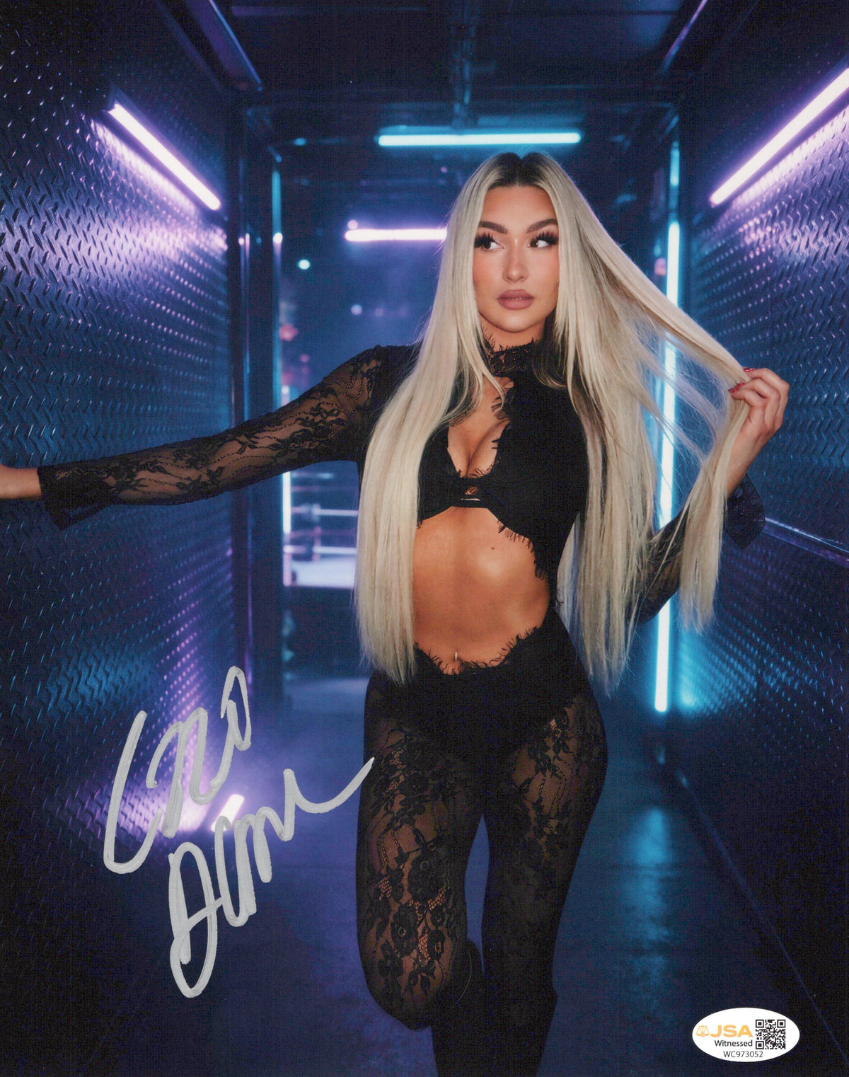 Izzi Dame (metallic 8x10) JSA COA FUNHOUSE photo signed auto autographed  NXT WWE