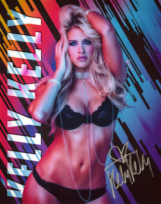 Kelly Kelly Barbie Blank (FUNHOUSE METALLIC 8x10) photo WWF photo signed autographed