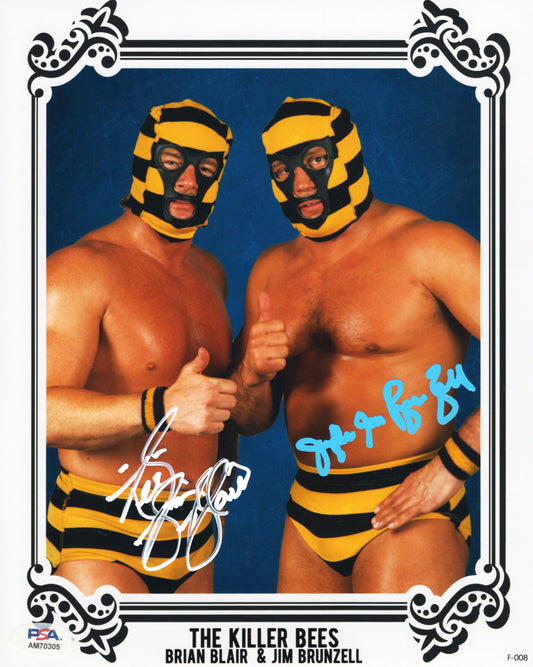 Killer Bees Funhouse metallic 8x10 - JSA certed NWA WWF photo signed auto autographed