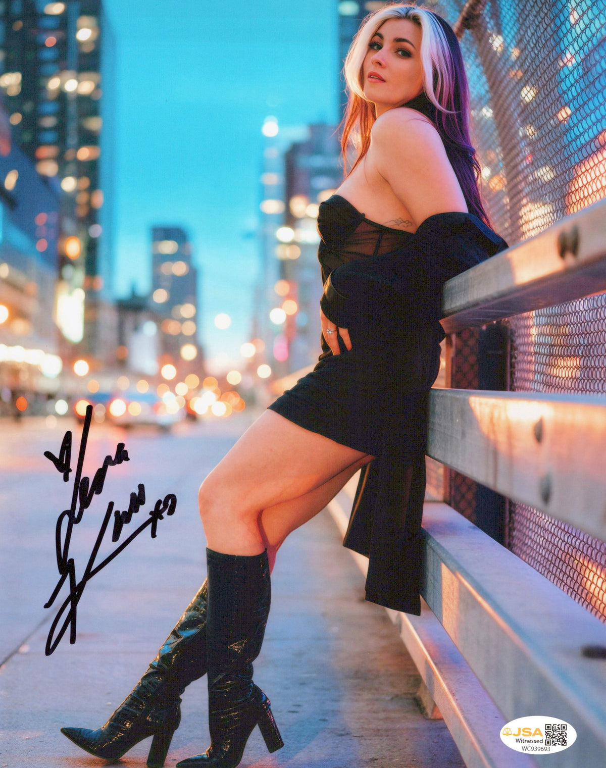Lena Kross (metallic 8x10 photo) FUNHOUSE JSA COA AEW autographed