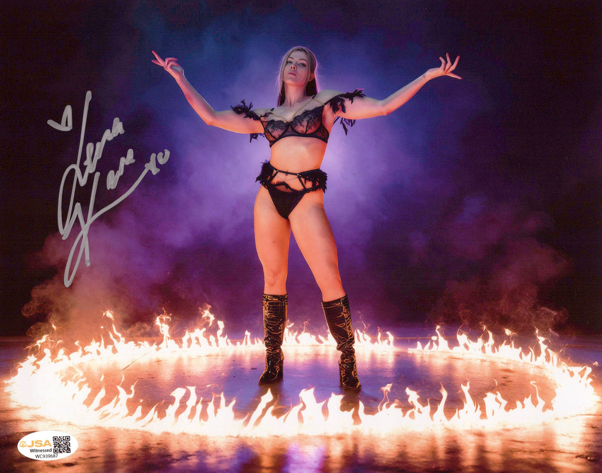 Lena Kross (metallic 8x10 photo) FUNHOUSE JSA COA AEW autographed