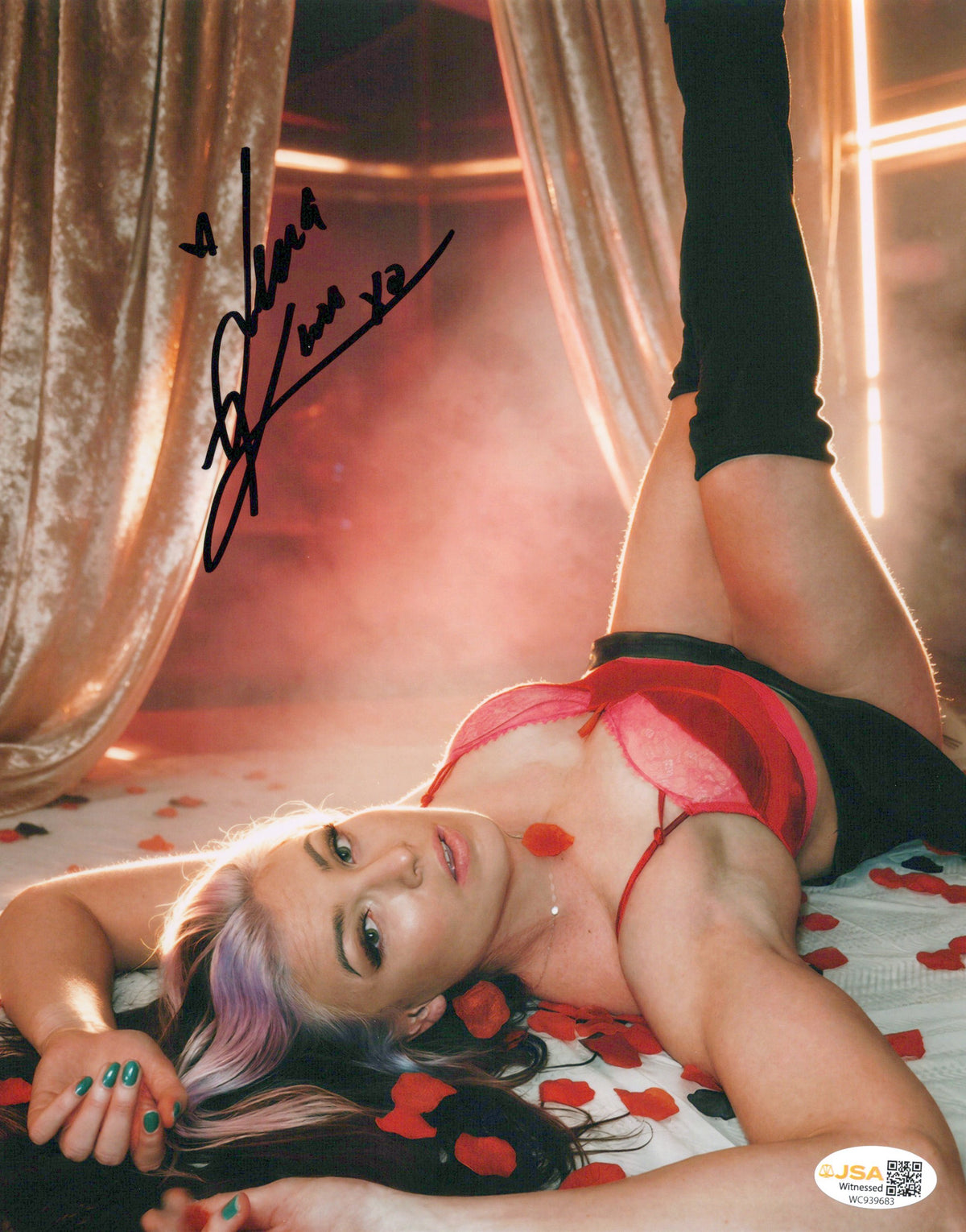 Lena Kross (metallic 8x10 photo) FUNHOUSE JSA COA AEW autographed