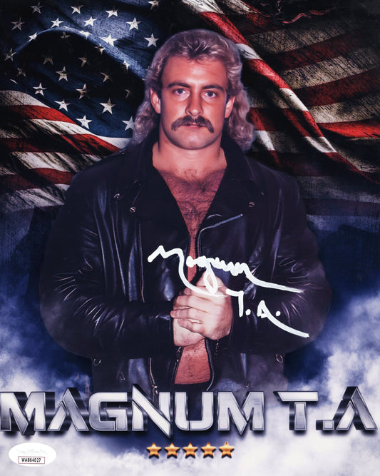 Magnum T.A. TA 8x10 funhouse metallic photo signed auto autographed NWA WCW