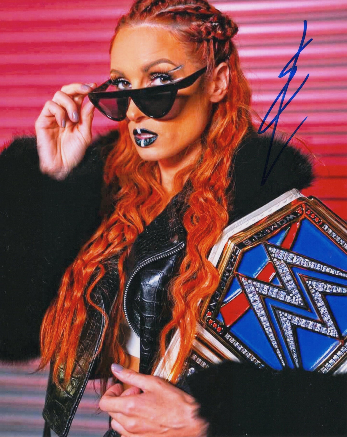 Becky Lynch (8x10) FUNHOUSE metallic photo signed auto autographed