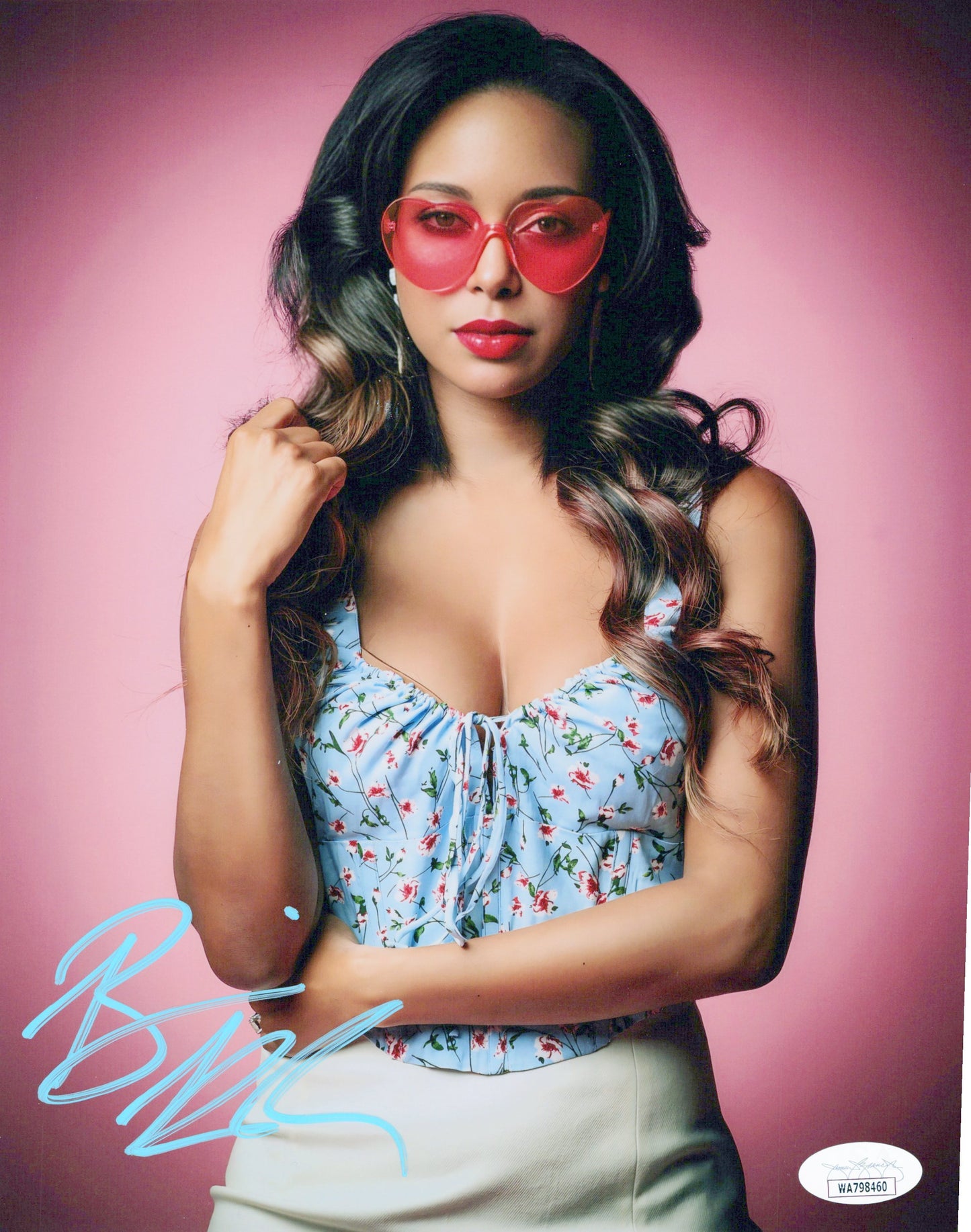 Brandi Rhodes 8x10 funhouse metallic photo jsa signed auto autographed AEW WWE
