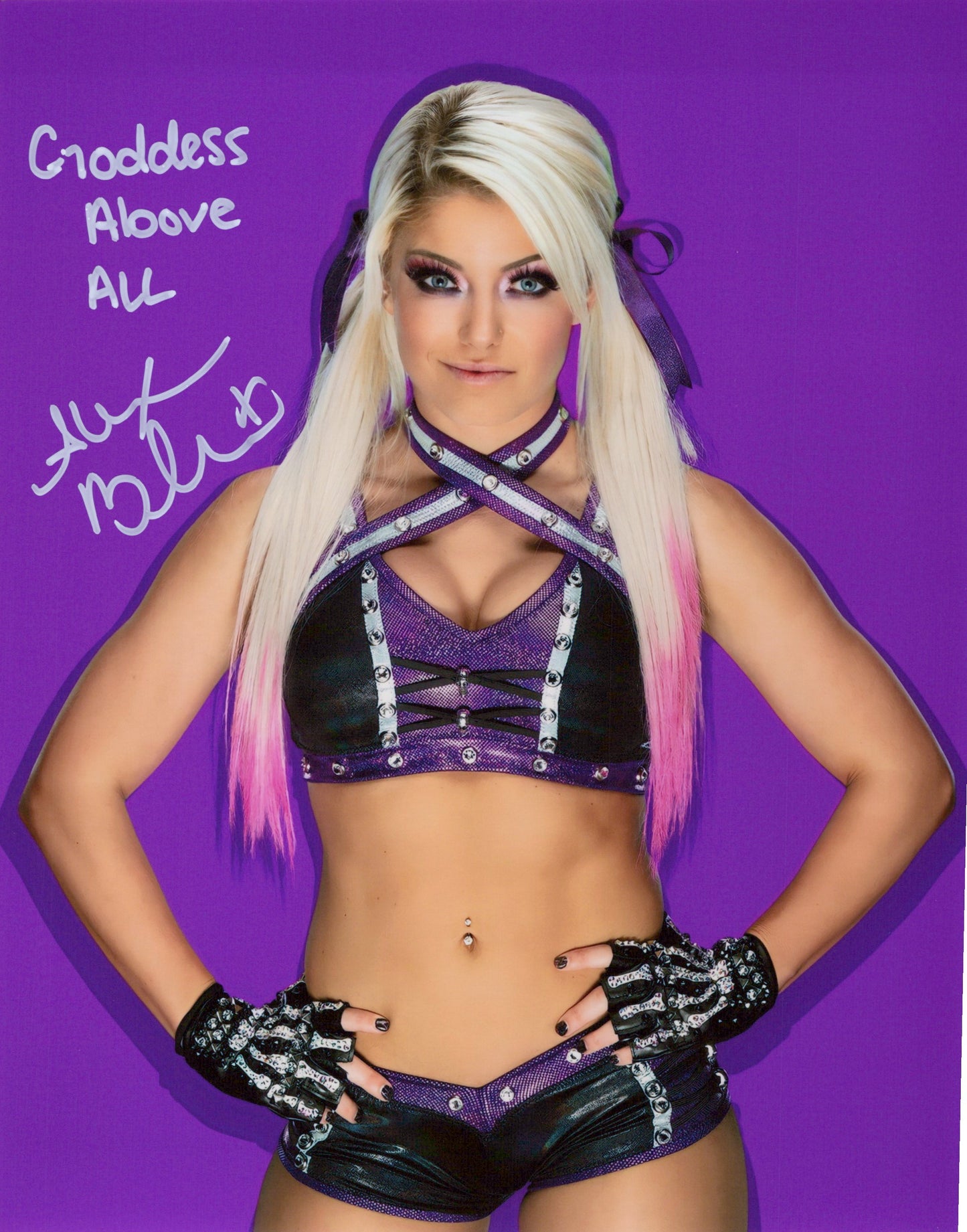 Alexa Bliss Funhouse (metallic 8x10) WWE photo signed auto autographed inscribed