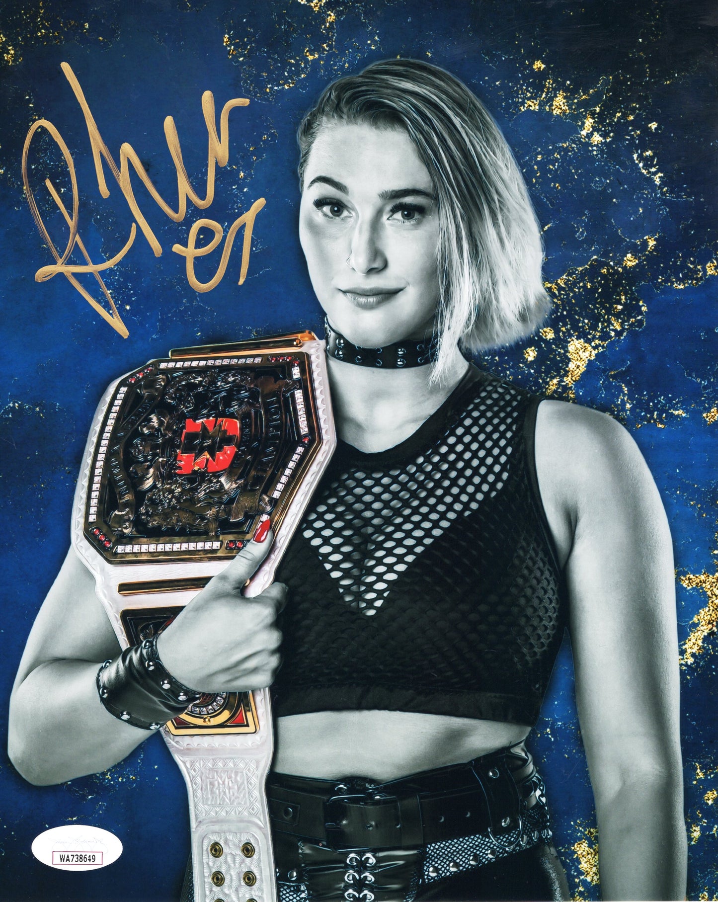 Rhea Ripley Mami 8x10 jsa WWE funhouse metallic photo signed auto autographed