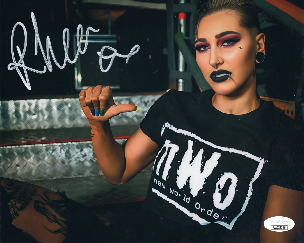 Rhea Ripley Signiture Rhea Ripley (8x10) wwe funhouse metallic jsa certed photo signed auto ...