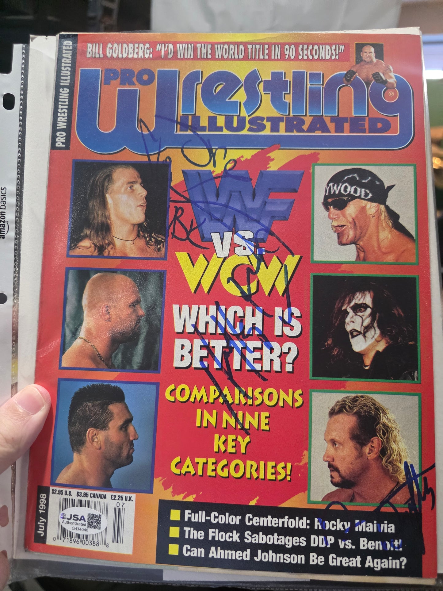 Hulk Hogan Shawn Michaels JSA coa (full magazine) cover signed auto autographed