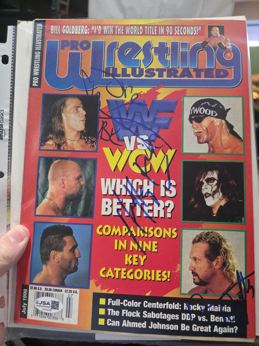 Hulk Hogan Shawn Michaels JSA coa (full magazine) cover signed auto autographed