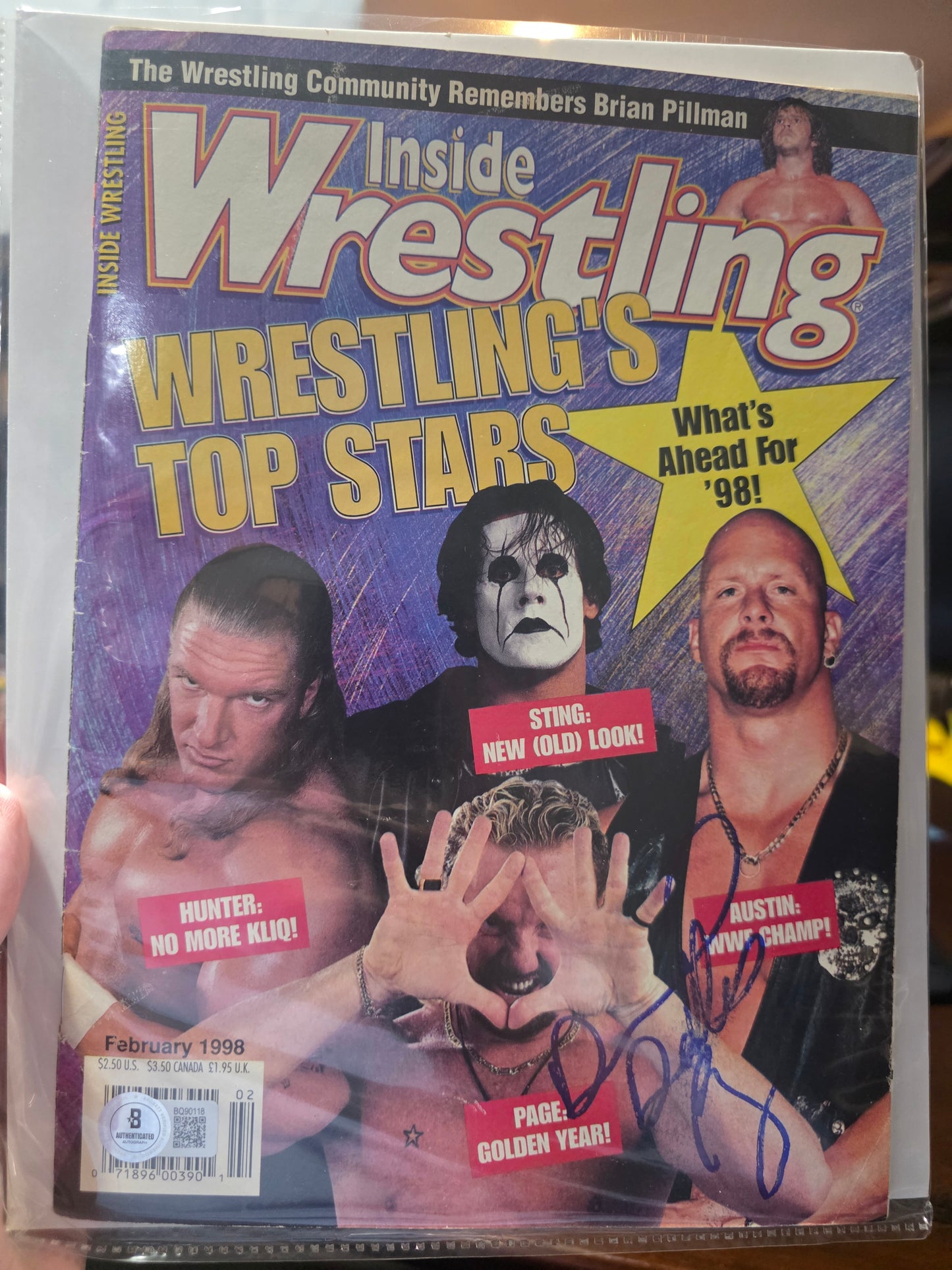 Diamond Dallas Page DDP (full magazine) beckett COA signed on cover autographed