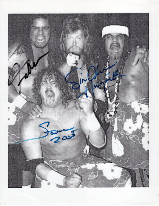 Fatu Samu Sir Oliver Humperdink RARE WWF 8.5x11 photo signed autographed