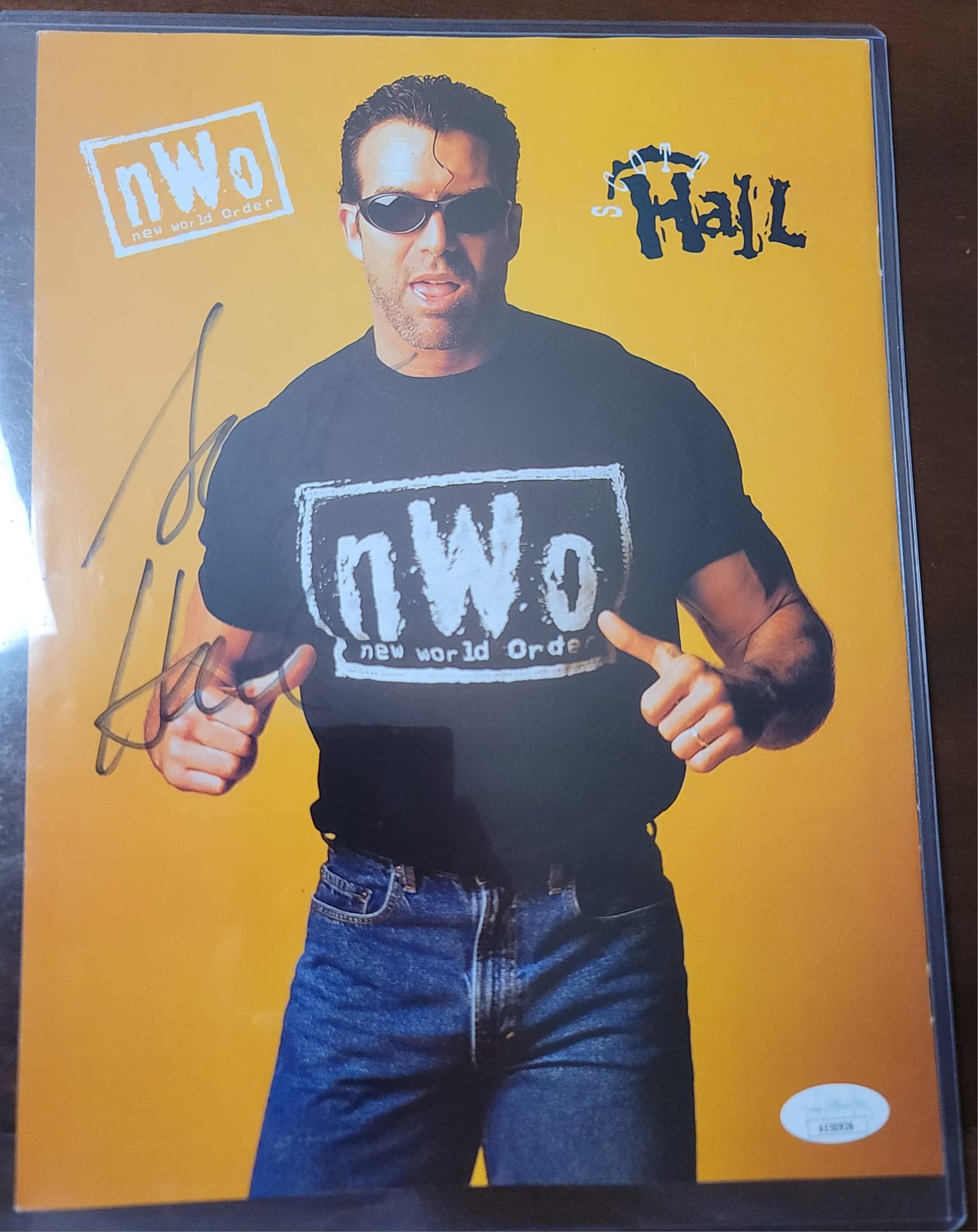 Scott Hall Outsiders JSA COA (magazine page) photo signed auto autographed WCW NWO