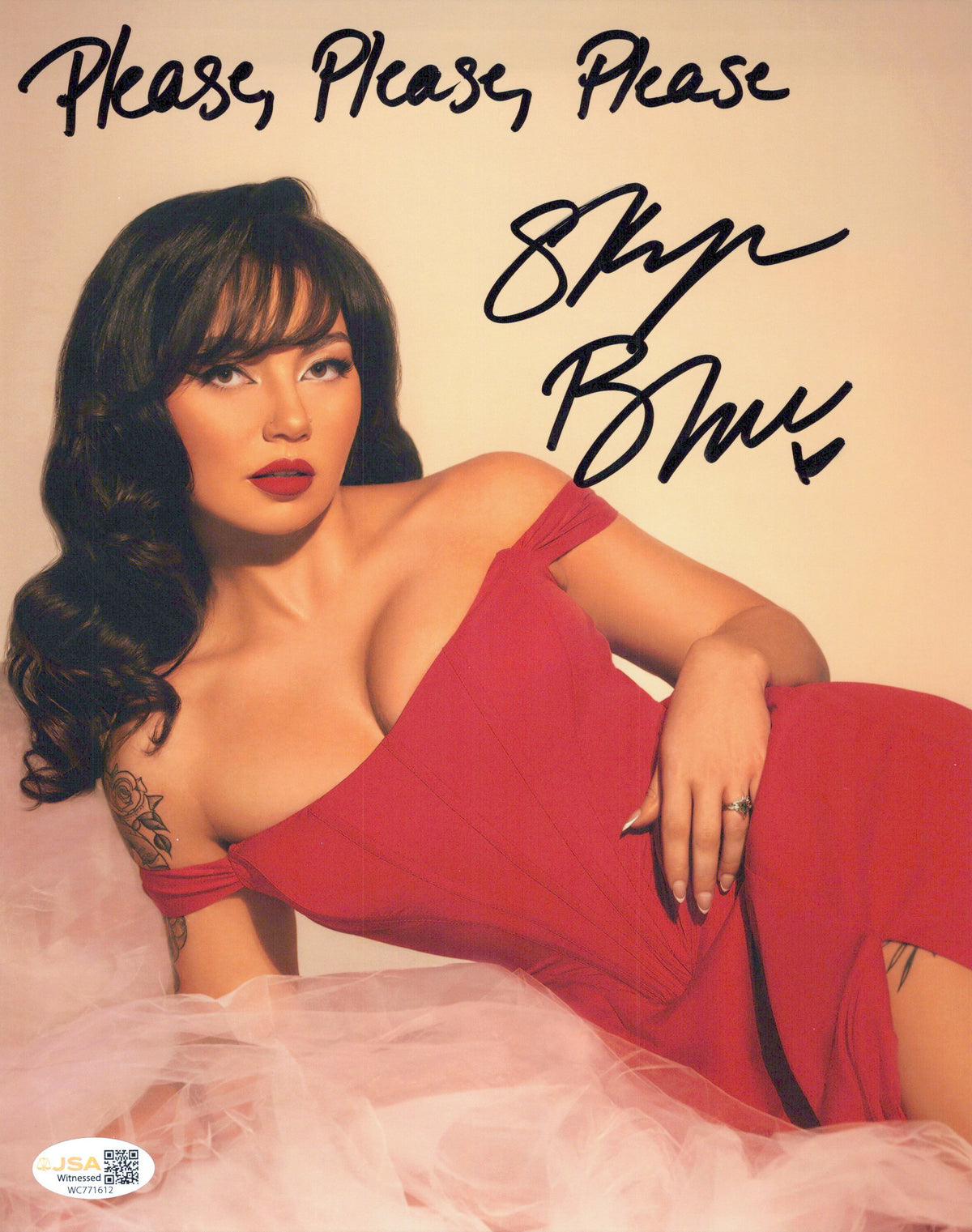 Skye Blue (Metallic 8x10) AEW SEXY photo signed auto autographed JSA COA inscribed