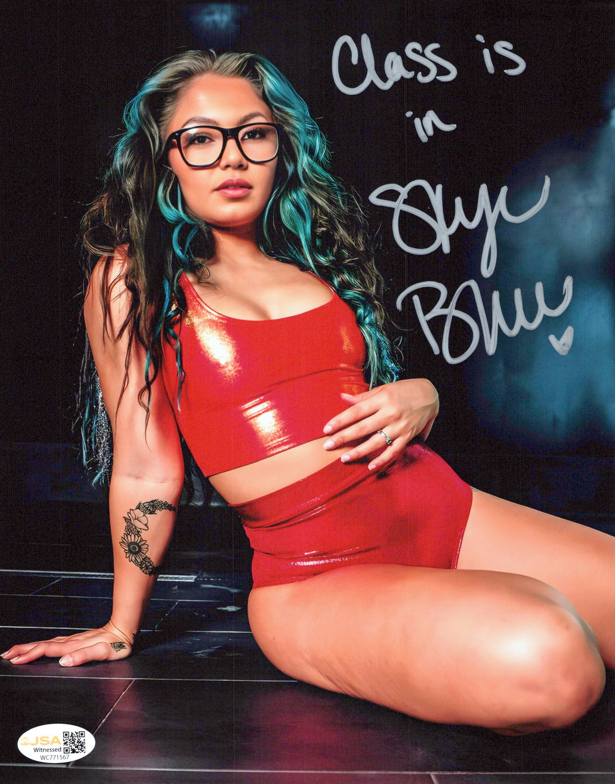 Skye Blue (Metallic 8x10) AEW SEXY photo signed auto autographed JSA COA inscribed