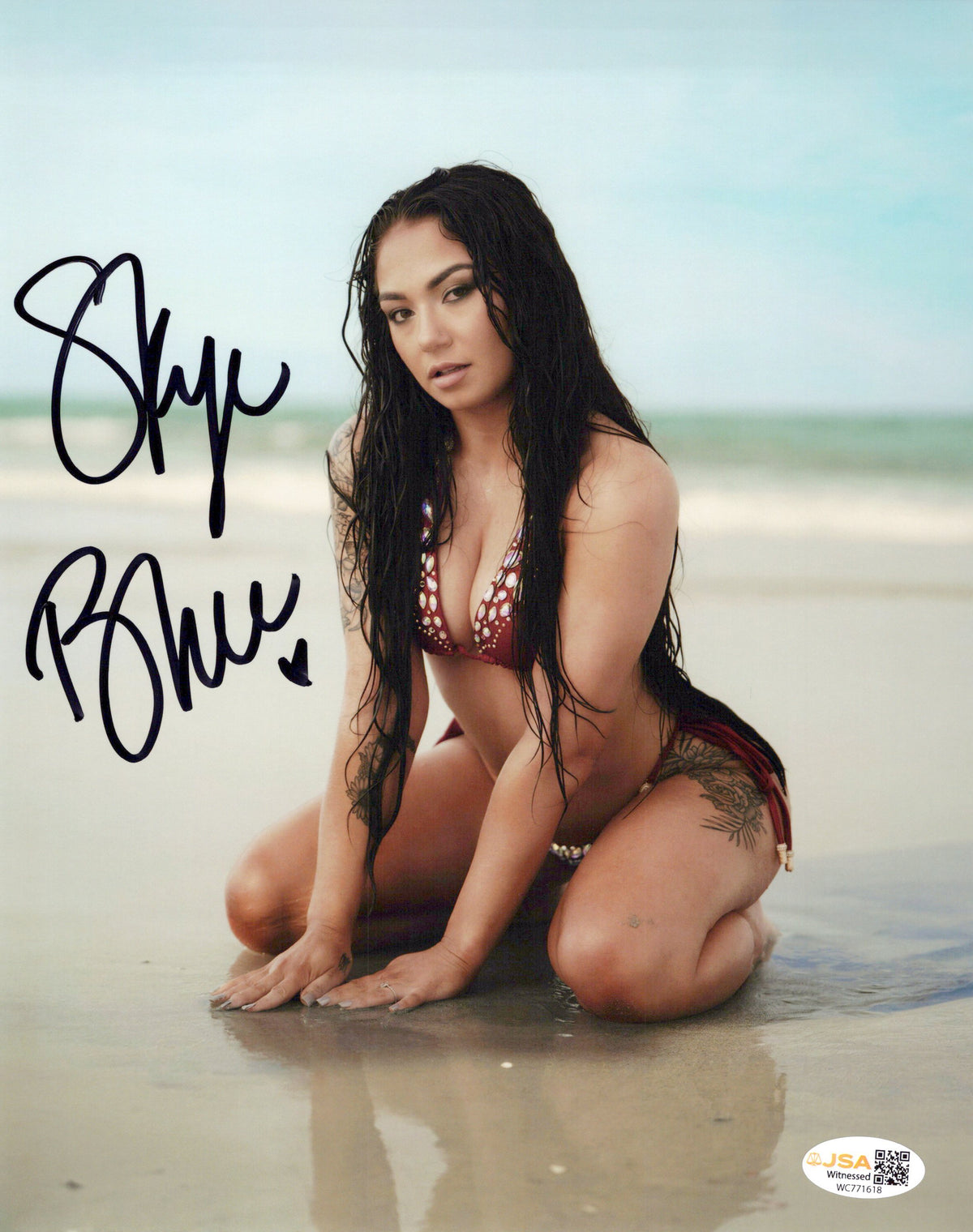 Skye Blue (Metallic 8x10) AEW SEXY photo signed auto autographed JSA COA