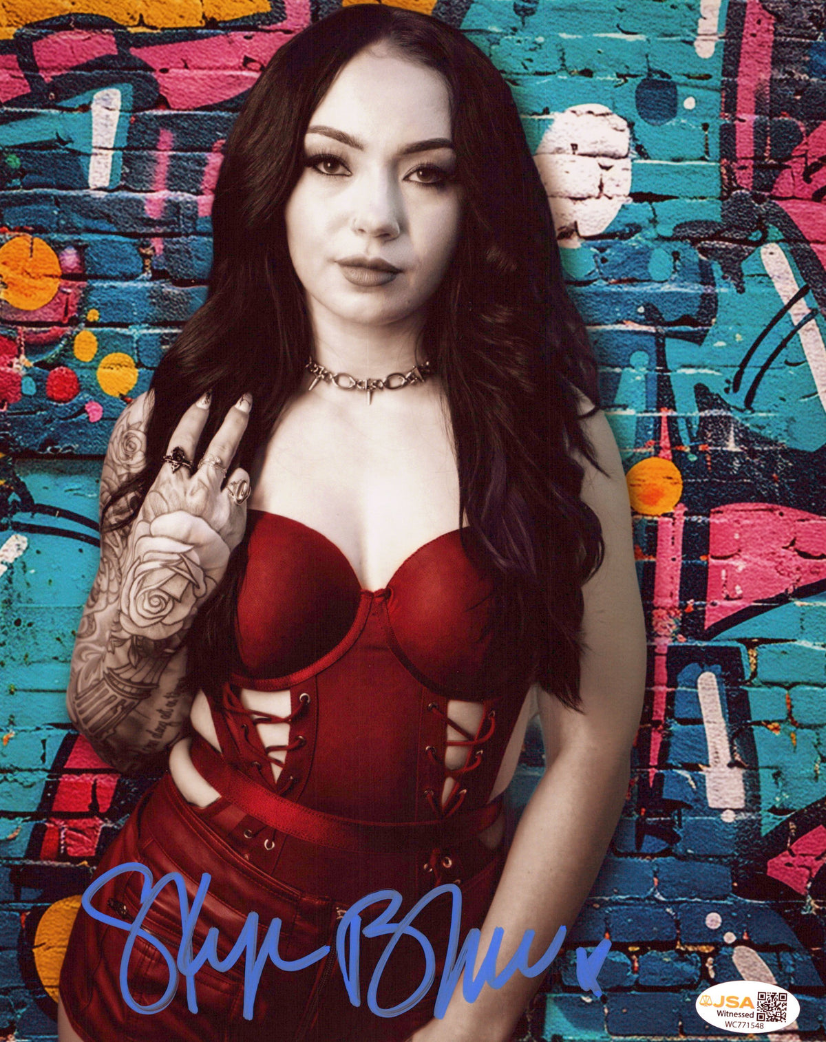 Skye Blue (Metallic 8x10) AEW SEXY photo signed auto autographed JSA COA