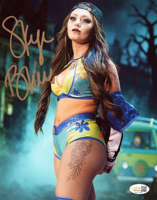 Skye Blue (Metallic 8x10) AEW SEXY photo signed auto autographed JSA COA