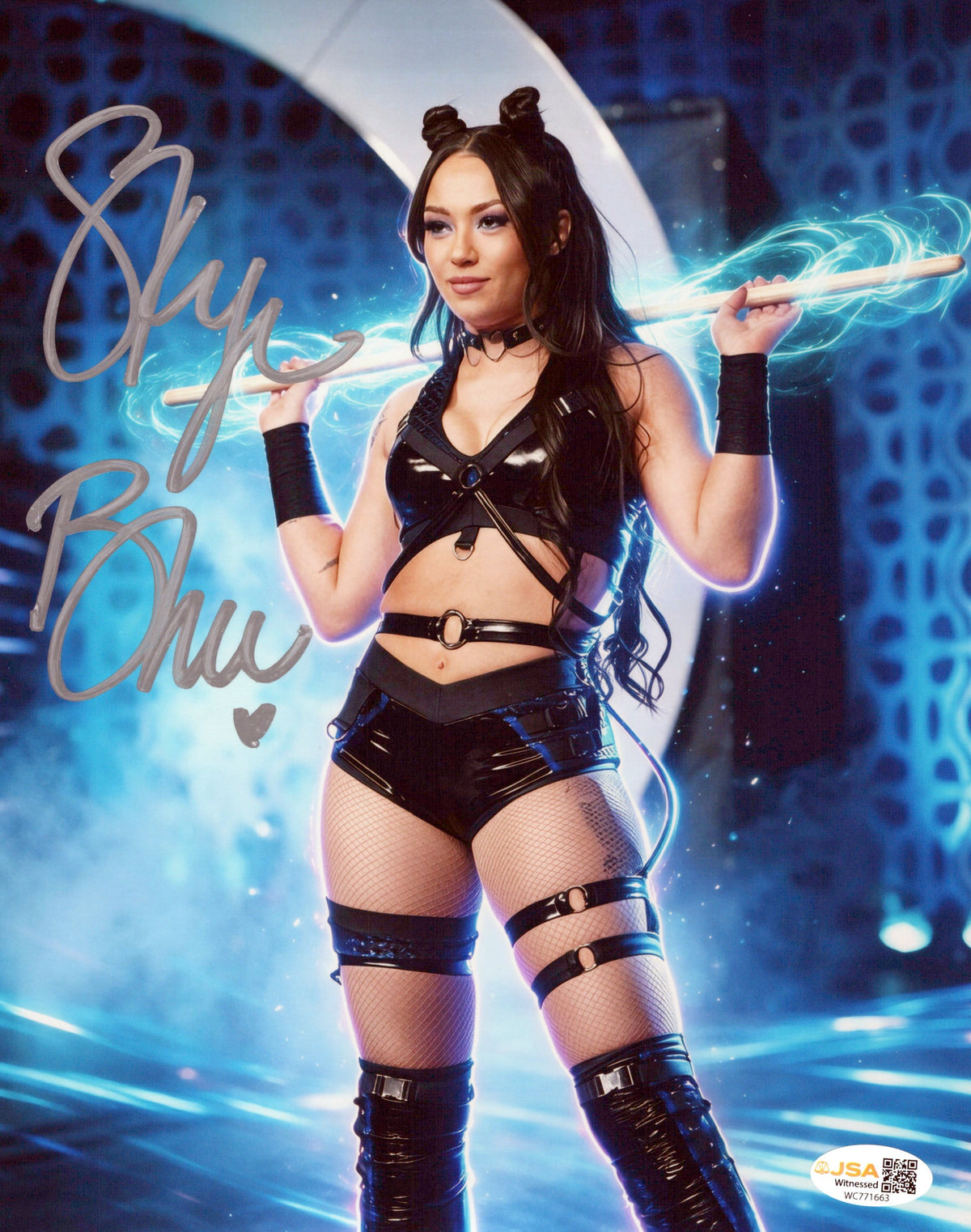 Skye Blue (Metallic 8x10) AEW SEXY photo signed auto autographed JSA COA