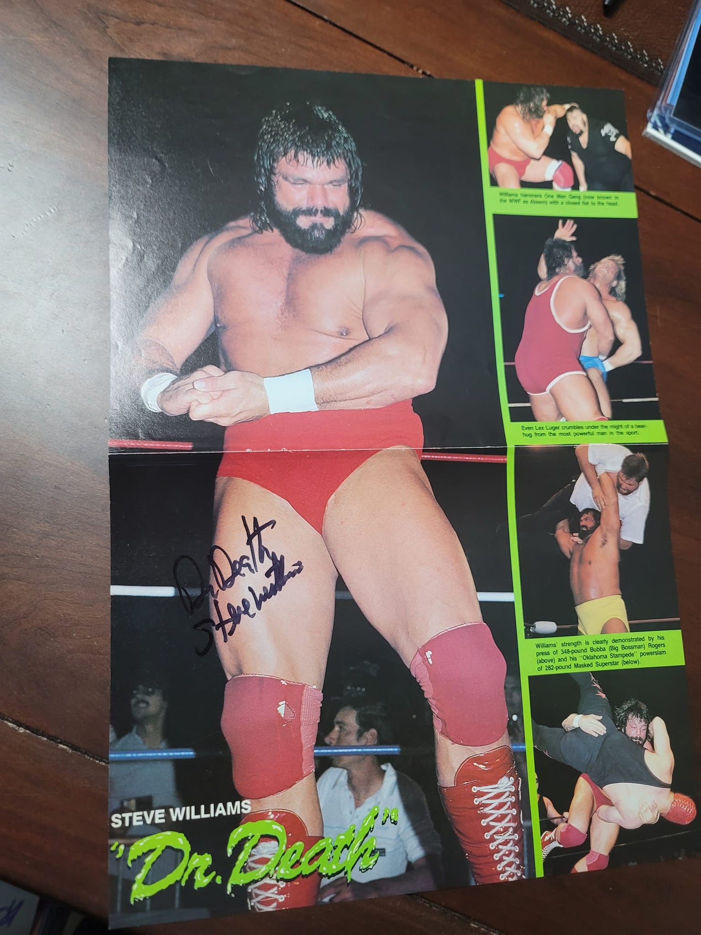 Dr. Death Steve Wiliams WWF WCW  (magazine poster) signed auto autographed