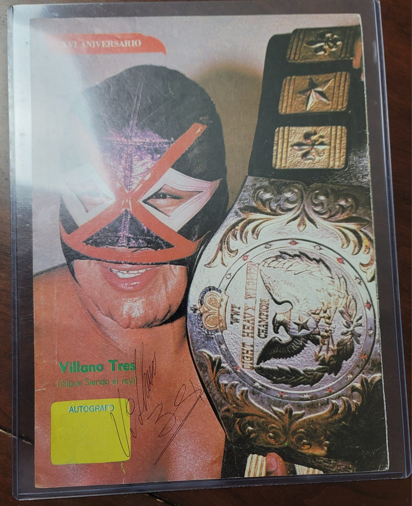 Villano Tres Vilano wrestler WCW  (magazine page) photo signed auto autographed