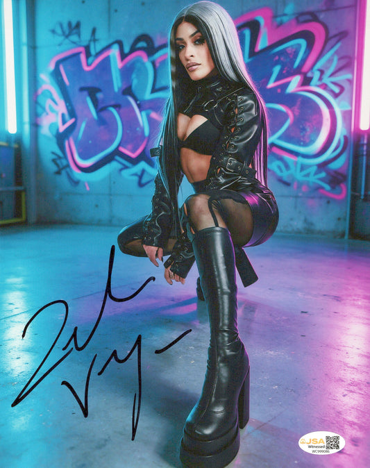Zelina Vega Xenia Thea Trinidad (metallic 8x10 photo) JSA COA FUNHOUSE WWE autographed