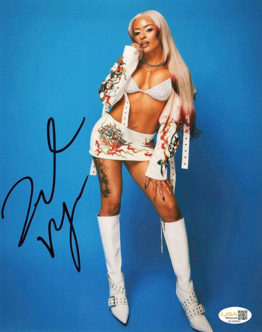 Zelina Vega Xenia Thea Trinidad (metallic 8x10 photo) JSA COA FUNHOUSE WWE autographed