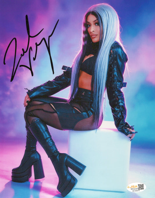 Zelina Vega Xenia Thea Trinidad (metallic 8x10 photo) JSA COA FUNHOUSE WWE autographed