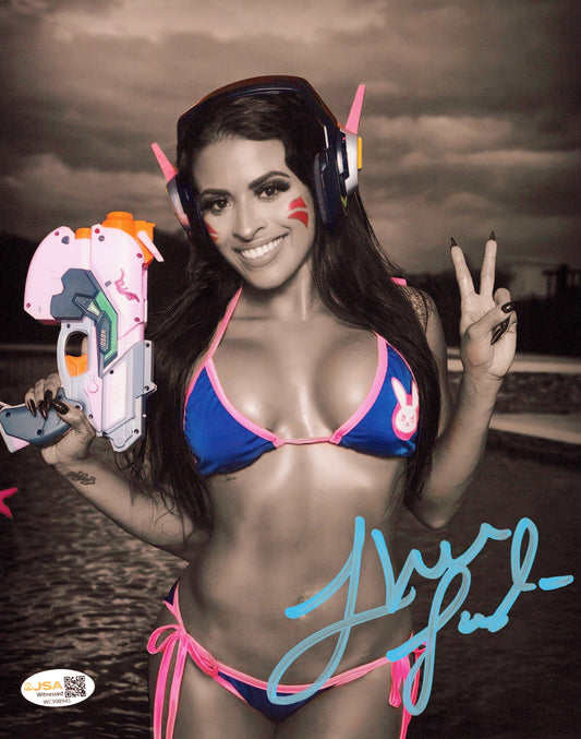 Zelina Vega Xenia Thea Trinidad (metallic 8x10 photo) JSA COA FUNHOUSE WWE autographed