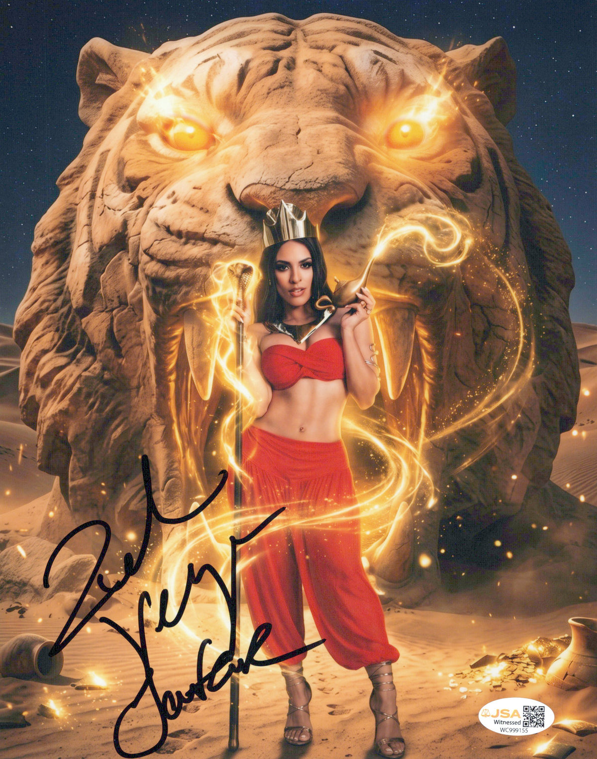 Zelina Vega Xenia Thea Trinidad (metallic 8x10 photo) JSA COA FUNHOUSE WWE autographed