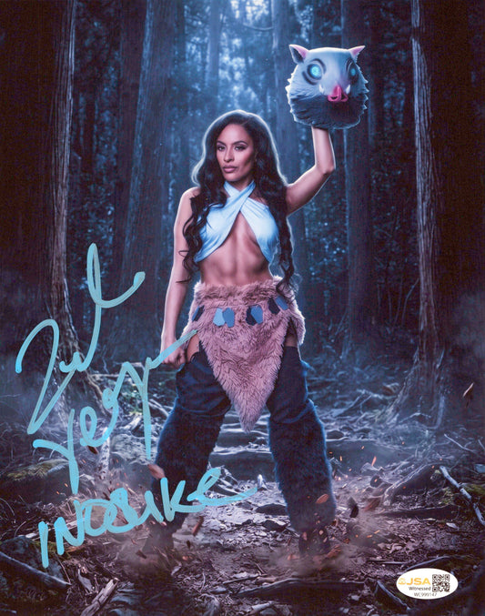 Zelina Vega Xenia Thea Trinidad (metallic 8x10 photo) JSA COA FUNHOUSE WWE autographed