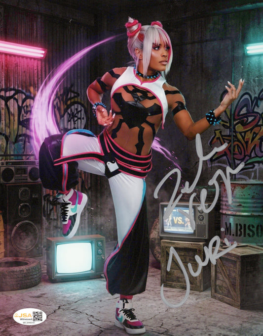 Zelina Vega Xenia Thea Trinidad (metallic 8x10 photo) JSA COA FUNHOUSE WWE autographed