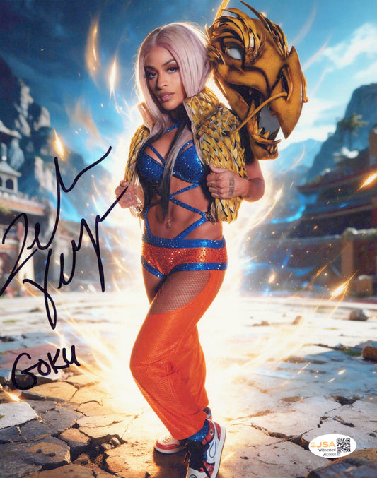 Zelina Vega Xenia Thea Trinidad (metallic 8x10 photo) JSA COA FUNHOUSE WWE autographed